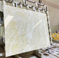 Dalle de marbre onyx translucide couleur miel, onyx jaune clair pour carrelage mural, comptoir de cuisine, bar à domicile, réception d'hôtel