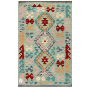 Alfombra Kilim de Maimana, Afganistán, 131 x 82 cm, Decoración de Pared - Product Image 1