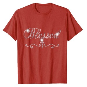 T-shirts à strass tendance été, manches courtes, coupe classique, chemises tendance, 100% coton/polyester - Product Image 3