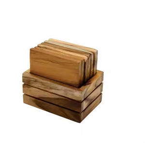 Dessous de verre en bois forme carrée meilleur support en bois de conception pour la maison et le restaurant vaisselle Dessous de verre en bois par l'artisanat en croissant - Product Image 3