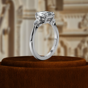 Anillo de Compromiso con Diamante Cultivado en Laboratorio de Corte Asscher de 1 Quilate, Anillo Certificado por IGI, Anillo de Oro Blanco de 14 Quilates, el Mejor Anillo de Promesa para Mujer - Product Image 3