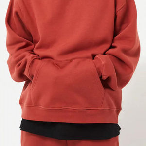 Sweat-shirts en coton lourd de haute qualité pour hommes, logo personnalisé, molleton uni, French Terry, épaules tombantes, sans cordons, sweat-shirt surdimensionné - Product Image 5