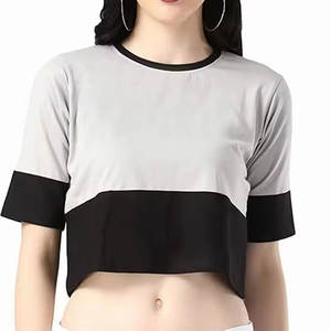 T-shirt court pour femme sur mesure, style moderne, haut de gamme, manches courtes, décontracté, léger - Product Image 1