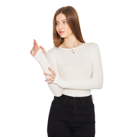 CUERPO DE MANGA LARGA DEDO DE CUELLO REDONDO ROPA INTERIOR DE MUJER CUERPO