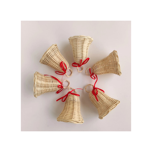 Decoración de campana de Navidad de ratán natural para decoración del hogar Estilo Vintage DISEÑO DE Noel tamaño personalizado OEM/ODM disponible - Product Image 4