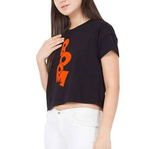 T-shirt d'été pour femmes Crop Top Wholesale Tshirt Summer Polyester Cotton Club Fit Sexy Outfit Women Crop Top T-shirt - Product Image 2