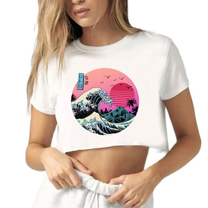 Top corto de verano para mujer, Top corto ajustado de verano con logotipo personalizado y pantalones de Yoga de cintura alta, Top corto de 2 piezas para mujer - Product Image 1