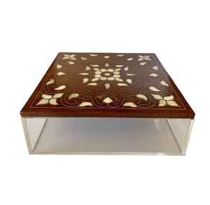 กล่องของขวัญอะคริลิคทำด้วยมือพร้อมฝาฝังมุกสำหรับการเดทช็อคโกแลตสุดหรูและการให้ของขวัญลูกกวาดในช่วงรอมฎอน - Product Image 2