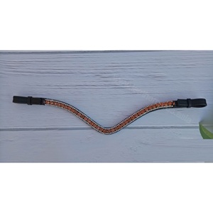 ชุดหูฟังม้าคริสตัลสีโรสโกลด์รูปตัวยูทำด้วยมือหนังสีดำเหมาะสำหรับการส่งออกและการแสดงขี่ม้า - Product Image 1