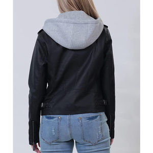 Chaqueta de cuero motorista con logotipo privado/chaqueta de motorista de cuero de oveja estilo Rock personalizada/chaquetas clásicas de cuero auténtico para mujer - Product Image 2