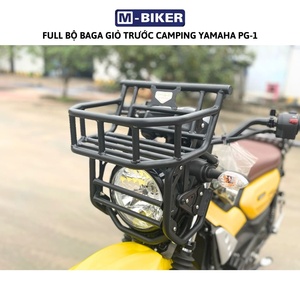 Porte-bagages avant et panier Yamaha PG1 en acier inoxydable avec sacoche de selle au design Cyberpunk pour motos - Product Image 3