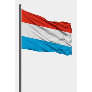 Drapeau de jardin extérieur Luxembourg imprimé numériquement en polyester et soie, avec mât en aluminium pour affichage - Product Image 1
