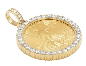 S925 Sterling Silver Luxury Moissanite Diamond Fine Jewelry Lady Liberty Coin Pendentifs & Charms - Product Image 2