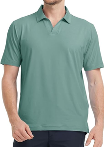 Polo à manches courtes col en V décontracté pour hommes polos - Product Image 5