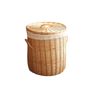 Best-Selling Lightweight Handwoven <b>Rattan</b> <b>Storage</b> Baskets Wicker Organizer OEM ODM Service Available Made in Vietnam - Product Image 1