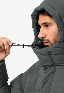 Nouvelle veste matelassée à capuche en vert ardoise, design personnalisé, col montant, avec poches zippées sur le devant, parka, veste d'hiver pour homme - Product Image 5