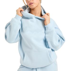 ¡Novedad de 2025! Sudadera con capucha para mujer al por mayor, sudadera cómoda con capucha de lana mezclada para mujer, sudaderas básicas de talla grande para mujer - Product Image 4