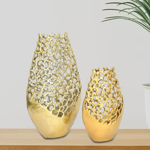 Jarrones de flores de Metal para decoración de Hotel, maceta para decoración de casa o granja, jarrones de flores de Metal de diseño lujoso, fábrica India Original - Product Image 3