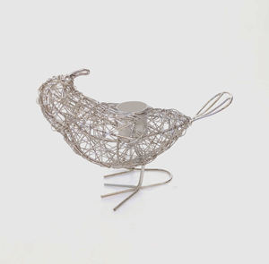 Porte-bougie en fil métallique en forme d'oiseau, support pour bougie chauffe-plat en fil métallique, décoration d'oiseau en fer, sculpture d'oiseau en métal, support de bougie de table décoratif - Product Image 2