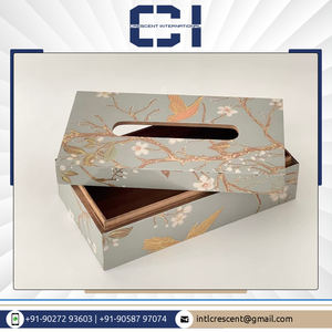 Soporte de papel tisú MDF de diseño moderno Caja de pañuelos esmaltada más vendida para uso doméstico y comercial - Product Image 2