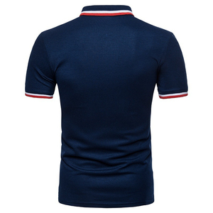 Polo de manga corta personalizado de alta calidad para hombre, ropa de punto bloqueada de Color con patrón sólido informal de verano - Product Image 2