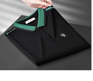 Polo hommes à manches courtes 2025 été nouvelle marque à la mode poche décoration revers hommes Polo avec col haut - Product Image 1