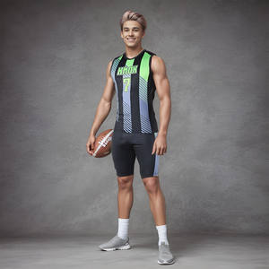 Tenues de football 7 contre 7 unisexes personnalisées, nouveau design, impression par transfert thermique, 100% polyester respirant, séchage rapide, grande taille - Product Image 1