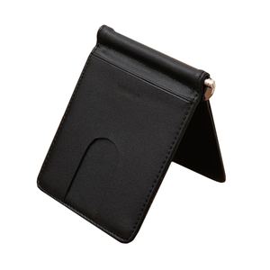Portefeuille à pince à billets de grande capacité en cuir véritable de couleur noire avec Logo personnalisé - Product Image 1