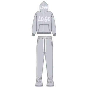 Nuevo diseño personalizado Logo Track Suits Tallas grandes Pantalones de lana de algodón con diamantes de imitación Ácido Lavado Técnica Streetwear Estilo para el invierno - Product Image 6