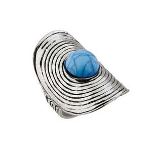 Urthn Blue Gems Stone Anillo de moda Chapado en plata 1501862A _ 17 - Product Image 1