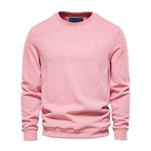 Sweat-shirts pour hommes de couleur rose unie, design personnalisé, tissu 100% coton, col rond, pull-over, sweat-shirts pour hommes pour l'hiver - Product Image 1