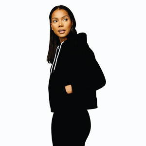 Sudadera con Capucha para Mujer, Color Negro, con Logotipo Bordado, 80% Algodón Peinado, 20% Poliéster, Marca Gym King, con Cinta Lineal de Felpa - Product Image 2