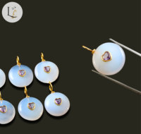 Colgante de Plata de Ley 925 con Incrustaciones de Calcedonia Azul Natural Redonda, Dijes Finos para Mujer, Fabricación de Joyería de Moda