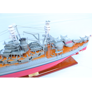 ARTESANÍA DE MADERA USS ARIZONA MODELO DE NAVE-SOPORTE DE EXPOSICIÓN DE DECORACIÓN NÁUTICA PINTADA - Product Image 3