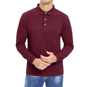 Chemises pour hommes à séchage rapide en tissu éponge 100% coton, pour le golf, le sport, les activités de plein air, le travail d'équipe, manches longues, sur mesure, couleur marron - Product Image 2