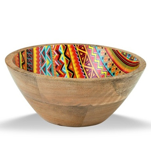 Cuenco de madera de mango de diseño moderno, cuenco de calidad con estampado de esmalte, frutas, ensalada, Chocolate, para fiestas, vajilla de sopa, uso decorativo - Product Image 1