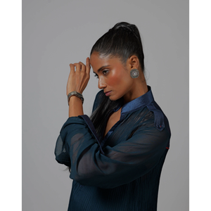 Robe Kurti en Indigo de Style Indien pour Femmes, Vêtement Ethnique à la Mode au Meilleur Prix - Product Image 3