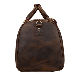 Fashion Vintage Genuine Leather Waterproof <b>Lightweight</b> Large Capacity Travel Hand <b>Luggage</b> Men's Duffle Tote Bag Brand Designer - Product Image 6