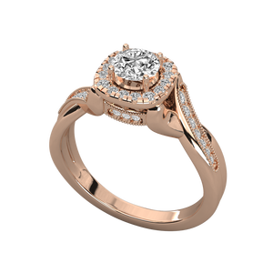 Anillo de Compromiso de Oro de 9K para Mujer con Diamante Cultivado en Laboratorio, Estilo Vintage, Elegante y Lujoso - Product Image 5