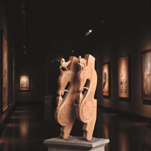 Soporte de Madera Tradicional para Sala de Estar con Diseño de Patrón Flotante - Product Image 2