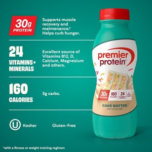 Batido de Proteína Premier, Sabor a Masa para Pastel, 30 g de Proteína, 24 Vitaminas y Minerales para Apoyar la Salud Inmunológica, 11.5 fl oz, Paquete de 12 - Product Image 3