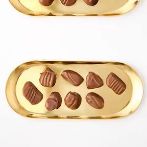 Ensemble de plateaux de service en finition dorée pour la présentation de chocolat et de fruits secs, élégants plateaux cadeaux - Product Image 6