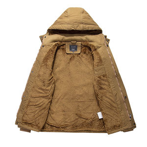Vente en gros 5XL Veste d'hiver pour hommes à capuche en coton polaire réversible grande taille imperméable loisirs Cargo veste mode épaissie - Product Image 3