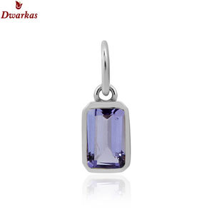 Colgante de piedras preciosas Aguamarina de Plata de Ley 925 con diseño de bisel Octágono Simple, dijes de joyería de moda para regalos chapados en plata - Product Image 5