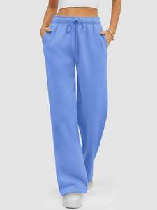 Pantalon de survêtement en éponge française surdimensionné pour femme, pantalon de survêtement ample à jambe droite, vêtements de sport, pantalon extensible pour femme - Product Image 3