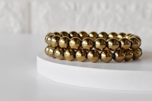 High Quality Attractive Golden Hematite 8mm Round Beaded <b>Bracelet</b> Premium <b>Healing</b> Gemstone <b>Bracelet</b> for Meditation Jewelry - Product Image 5