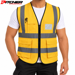 Chaleco de seguridad de malla personalizado con la marca de la empresa para programas de adquisición de uniformes de construcción - Product Image 1
