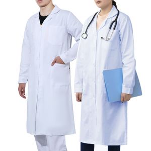 Bata de laboratorio de exfoliante médico Unisex de laboratorio hecha a medida, última venta al por mayor, ropa de manga larga de algodón transpirable de alta calidad - Product Image 3