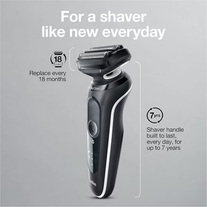 Afeitadora Eléctrica Braun para Hombre, Afeitadora de Lámina Resistente al Agua, Serie 5 5050cs, Afeitado en Seco y Húmedo, Recargable, Base de Carga Incluida - Product Image 4