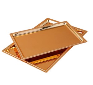 Handmade Metal Floral Design Serving <b>Tray</b> Portable Custom Finished <b>Tray</b> for Home Hotel Restaurant <b>Dinner</b> Party Usage - Product Image 4